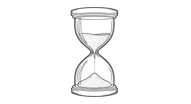 Hourglass Sand Timer Sketch - Time Passing Concept
