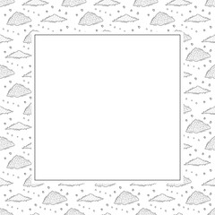 Hand drawn chili pepper square frame, hot chili frame vintage background