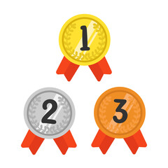 金銀銅　1位2位3位　ランキング　メダル　イラストセット