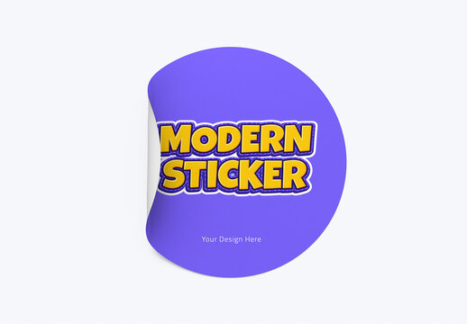 Modern Sticker Mockup Template