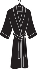 A black robe hanging on a hanger Vector, illustration