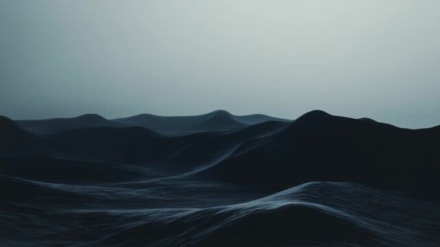 Dark, rippling ocean surface under a soft gradient sky, vast and quiet, evoking tranquil solitude, moody atmosphere, and expansive seascape texture