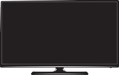 A black flat screen television on a stand Vector, illustration