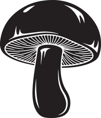 A black and white illustration of a mushroom Vector, illustration
