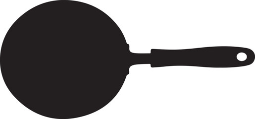 A black frying pan on a white background Vector, illustration