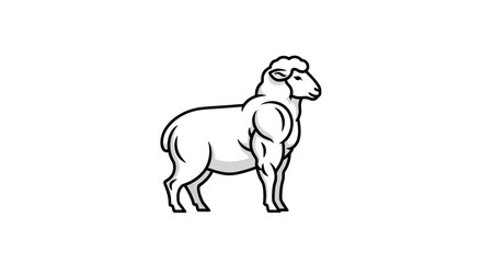 Muscular Sheep Logo Icon Vector Illustration