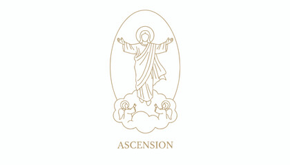 Obraz premium Jesus Christ Ascension to Heaven, Religious Symbol, Christian Art, Divine Grace