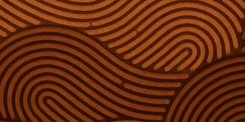 A natural brown wood texture background featuring a dry grain pattern and weathered lines that mimic the organic waves of desert sand dunes on a polished oak surface © Md