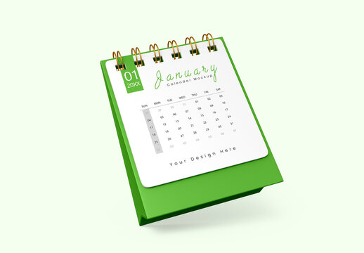 Spiral Bound Desktop Calendar Mockup