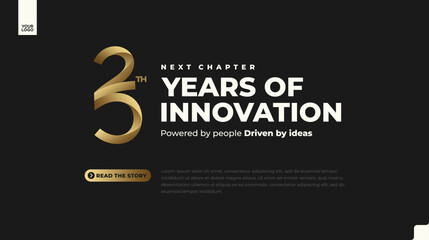 25th anniversary gold corporate banner with luxury minimal number design on dark background
