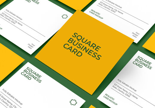 Set of Business Card Mockup Template