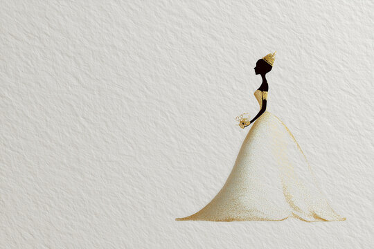 Minimal gold doli Indian wedding invitation template with 80% blank space for elegant branding.