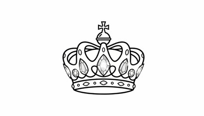 Fototapeta premium Royal Crown Illustration with Jewels and Cross