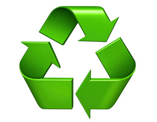 Obraz premium Recycling symbol with green arrows on black background