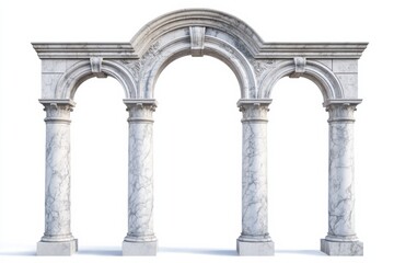 Naklejka premium Roman archway with antique marble columns for classical building entrance in high resolution display
