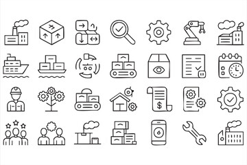 Logistics, Engineering and Industrial Equipment Pictograms
