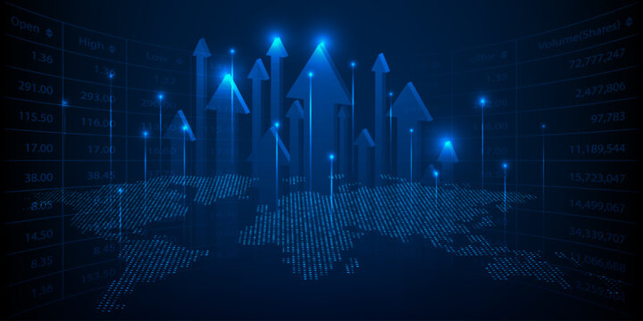 Abstract economic uptrend artwork for financial and investment background.Vector illustrations. 
