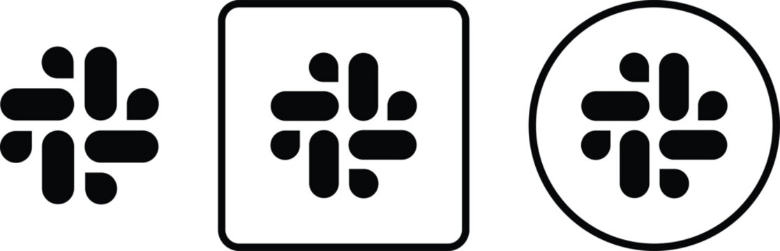 slack, logotype, teamwork, communication, Slack logo icon. Social media app slack logo icons. Editorial illustration. Slack mobile app symbols. popular messaging platform designed for team collaborati