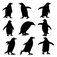 Obraz premium penguin silhouettes collection