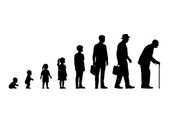 From First Steps to Golden Years: A Minimalist Visual Timeline of the Human Aging Process © Deny