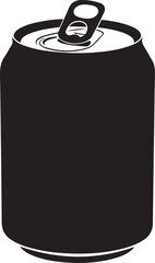 A black and white image of a soda can Vector, illustration