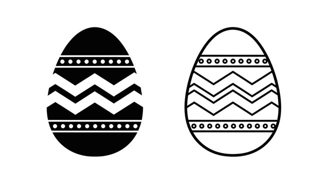 Easter eggs design vector illustration black and white pattern decoration Vector