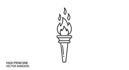 Obraz premium Vector Icon of a Torch with Flames