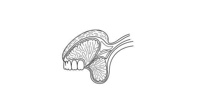 Anatomical illustration of the pituitary gland and surrounding structures