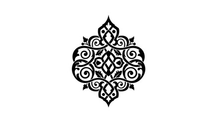 Intricate Black Ornamental Design Element.