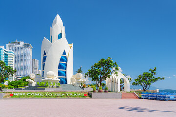 Naklejka premium April 2 Square and Tram Huong Tower, Nha Trang, Vietnam