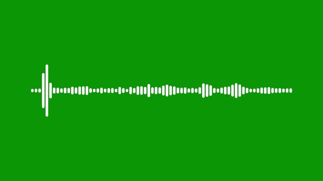White reactive audio spectrum visualizer, green screen sound wave animation, digital music frequency bars, professional podcast audio wave, high resolution sound visualizer asset. 4K