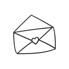 Vector illustration of a sealed envelope with a heart on the seal