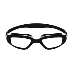 An illustration of a pair of swimming goggles designed to help swimmers see clearly underwater, improving their performance in various situations.