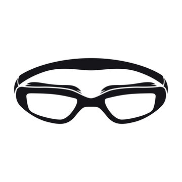 An illustration of a pair of swimming goggles designed to help swimmers see clearly underwater, improving their performance in various situations.