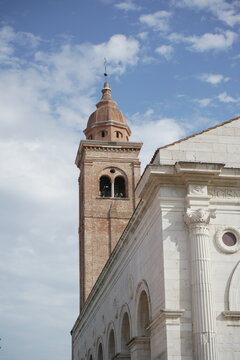 Tempio Malatestiano Bell Tower. Unfinished cathedral church of Rimini, Italy. 