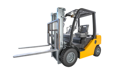 Forklift 3d with transparent background © tiero