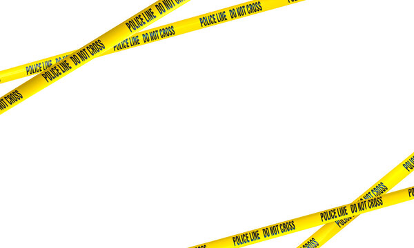 3d police line do not cross tape transparent background