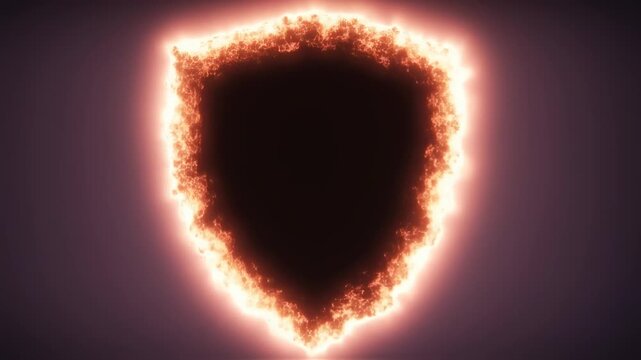 Fiery Shield Animation - Protection and Defense Visual.