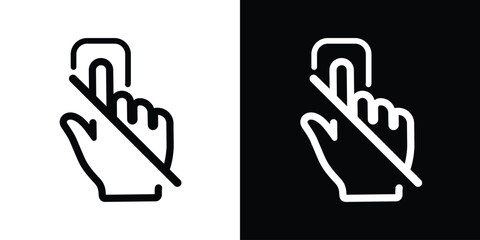 Fototapeta premium Hand cursor with a diagonal strike-through line. 