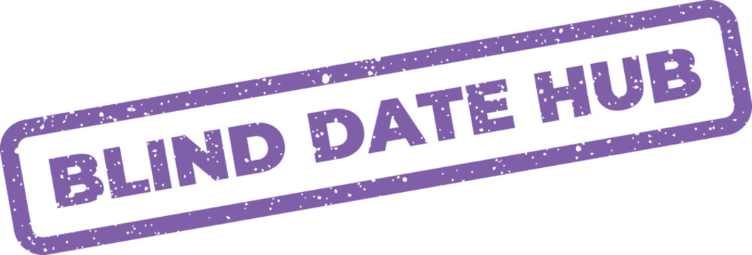 Distressed rubber stamp effect indicating a blind date hub for social connection applications or websites