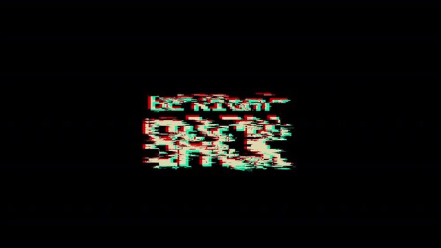 be right back text animated word with retro glitch effect. Stream footage animation for video transitions on Black and  Background in HD animation with alpha channel 