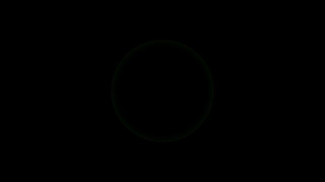 Abstract radio wave signal animation. Animation of circular electric wave spreading. Noise frequency signal animation on black background.