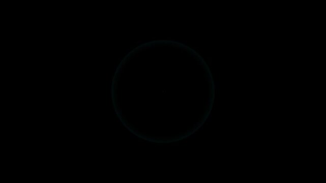 Abstract radio wave signal animation. Animation of circular electric wave spreading. Noise frequency signal animation on black background.