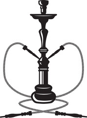 Relaxation smoking black logo. Hookah pipe lounge