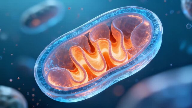 Highdetail depiction of mitochondria in cellular energy production