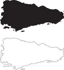 Puerto Rico map vector illustration, scribble sketch Puerto Rico