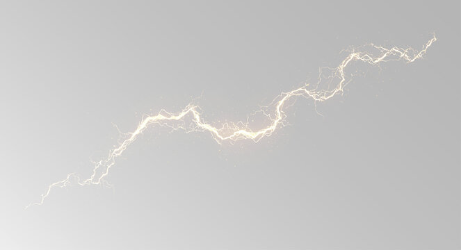 Electric gold lightning bolts illuminate the storm with light and energy. Sparks flash danger while thunder roars across the sky. Perfect PNG overlay for dramatic effects overlay tunder