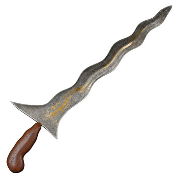 Indonesian Keris Cultural Weapon with Traditional Heritage Design