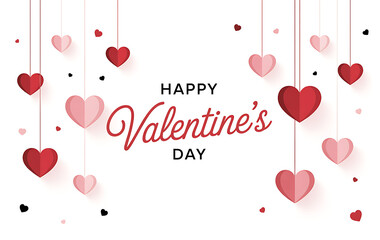 Happy valentine day. with creative love composition of the hearts. Vector illustration