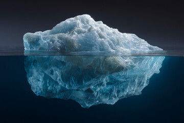 Obraz premium A large iceberg partially submerged in water.